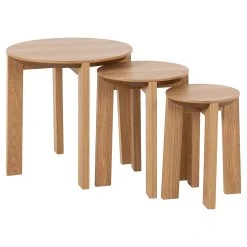AC Design Table D'appoint Gigognes (lot De 3) En Chêne Naturel - Maxime