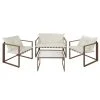 Home Déco Factory Salon De Jardin 4 Places En Fer Avec Coussins Blanc - Cagliari -SEMA design Boutique 649030 FRN01 WEB