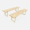 Alice's Garden Lot De 2 Bancs En Acacia Brossé Et Acier Beige L180cm - Salta -SEMA design Boutique 649039 FRN01 WEB