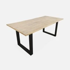Alice's Garden Table De Jardin En Acacia Brossé Et Acier Noir L180cm - Salta