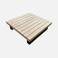 Alice's Garden Salon De Jardin D'angle 5 Places En Acacia Brossé Et Aluminium Et Coussins Beige - Managua -SEMA design Boutique 649047 FRN03 WEB