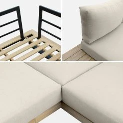 Alice's Garden Salon De Jardin D'angle 5 Places En Acacia Brossé Et Aluminium Et Coussins Beige - Managua -SEMA design Boutique 649047 FRN04 WEB