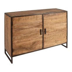 Côté Table Buffet Bas En Acacia Et Fer 2 Portes H90cm - Factory -SEMA design Boutique 6712b 36489 det02 web