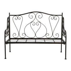 Comptoir De Famille Banquette 2 Places En Fer Forge Brun - Volute