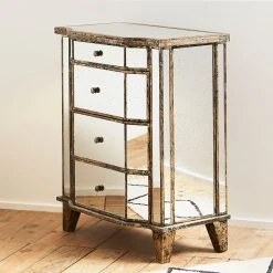 Côté Table Commode En Bois Miroir Patine 4 Tiroirs H88cm -SEMA design Boutique 71e9d 24212 situ03 web