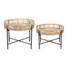 SEMA DESIGN Table Basse (lot De 2) Bambou Naturel Et Fer Noir