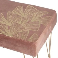 SEMA DESIGN Banc En Velours Rose Et Pieds Dorés -SEMA design Boutique 74196 DET03 WEB