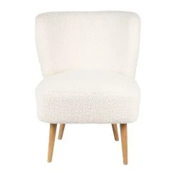 SEMA DESIGN Fauteuil Bouclette Blanc Crème - Elément