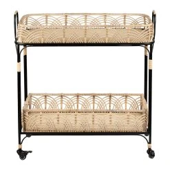 SEMA DESIGN Desserte à Roulette En Fer Et Rotin - Element