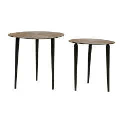 SEMA DESIGN Table Basse Gigogne (lot De 2) En Fer Mordoré Texturé - Solor