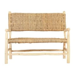 SEMA DESIGN Banquette 2 Places En Osier Et Bois Naturel