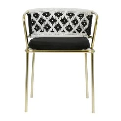 SEMA DESIGN Fauteuil En Fer Doré Et Assise Coton - Cobalt