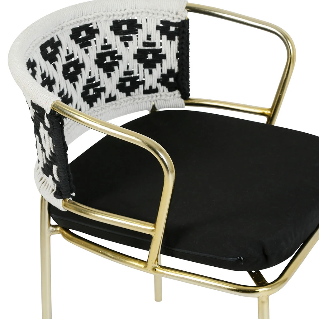 SEMA DESIGN Fauteuil En Fer Doré Et Assise Coton - Cobalt 6 SEMA DESIGN Fauteuil En Fer Doré Et Assise Coton - Cobalt – Image 4