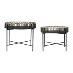 SEMA DESIGN Table Basse Gigogne (lot De 2) Bambou Noir Et Fer