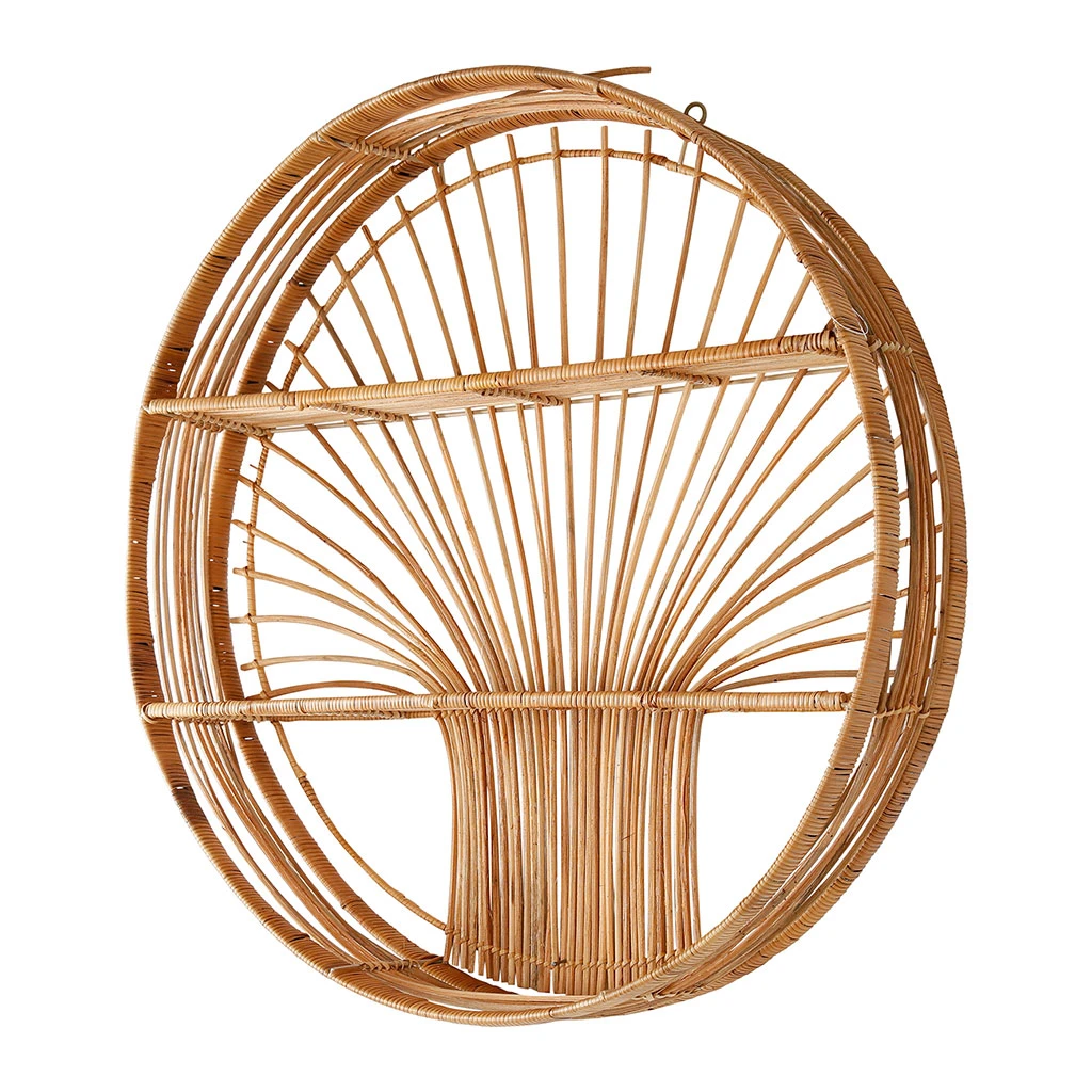 SEMA DESIGN Etagere Murale Ronde En Rotin Naturel - Floraly 4 SEMA DESIGN Etagere Murale Ronde En Rotin Naturel - Floraly – Image 2