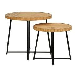 SEMA DESIGN Table Basse (lot De 2) En Bambou, Rotin Et Pieds En Fer Noir - Saori 9 SEMA DESIGN Table Basse (lot De 2) En Bambou, Rotin Et Pieds En Fer Noir - Saori -SEMA design Boutique 76153 DET03 WEB