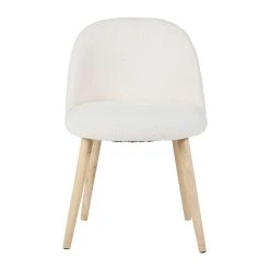 SEMA DESIGN Chaise Bouclette Ivoire Et Bois De Pin - Element