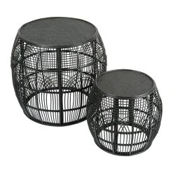 SEMA DESIGN Table Appoint En Rotin Et Bois Noir - Element -SEMA design Boutique 76441 DET02 WEB