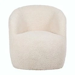 SEMA DESIGN Fauteuil Club Tissu Bouclette Crème - Cosine
