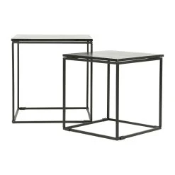 SEMA DESIGN Table Gigogne (x2) Carré En Fer Noir - Carre