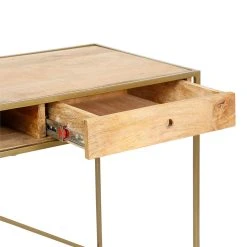 SEMA DESIGN Bureau Avec Tiroir En Manguier Et Fer Doré - Mordore -SEMA design Boutique 76583 DET02 WEB