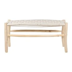 SEMA DESIGN Banc En Bois D'eucalyptus Et Coton Beige