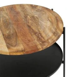 SEMA DESIGN Tables D'appoint X2 En Manguier Naturel Et Fer Noir - Hervea -SEMA design Boutique 77068 DET02 WEB