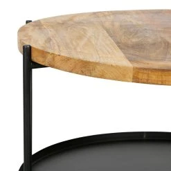 SEMA DESIGN Tables D'appoint X2 En Manguier Naturel Et Fer Noir - Hervea -SEMA design Boutique 77068 DET04 WEB