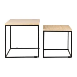 SEMA DESIGN Tables D'appoint X2 Beige Et Noir En Marbre Et Fer - Eskela