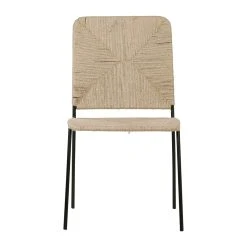 SEMA DESIGN Chaise Macramé Jute Naturel Et Fer Noir - Madeira