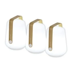 Fermob Lot De 3 Lampes Balad D10xh12cm Bamboo