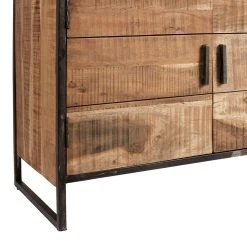 Côté Table Buffet Bas En Acacia Et Fer 2 Portes H105cm -Factory -SEMA design Boutique 91bc1 36486 det04 web