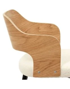 Home Déco Factory Fauteuil En Tissu Bouclette Et Dossier Bois -Loki -SEMA design Boutique 92c3b 1234