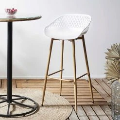 Home Déco Factory Tabouret De Bar Blanc H88cm - Malaga