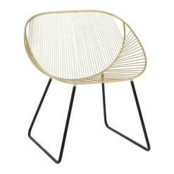 SEMA DESIGN Chaise En Fer Noir Et Doré - Palmchik