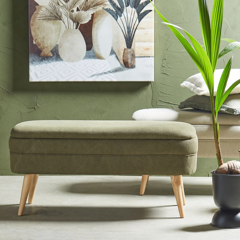 SEMA DESIGN Banc Coffre En Tissu Kaki - Elément 8 SEMA DESIGN Banc Coffre En Tissu Kaki - Elément – Image 6