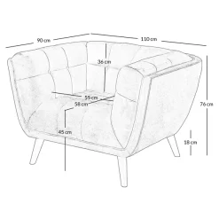 Zago Fauteuil De Salon En Tissu Gris Bleu - Beryl -SEMA design Boutique b1913 5