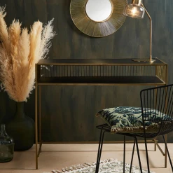 SEMA DESIGN Bureau En Fer Doré Et Noir - Palmchik -SEMA design Boutique b4c59 bureau double plateau en fer noir et dore