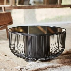 Côté Table Table Basse Ronde En Verre Et Acier Noir - Lab -SEMA design Boutique be5f1 amb hd 2022 09 ah ct 21159