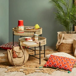 SEMA DESIGN Table Basse (lot De 2) En Bambou Naturel Et Métal -SEMA design Boutique bf367 petite table basse gigogne en bambou