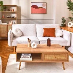 Home Déco Factory Table Basse Avec Tiroir En Bois Et Cannage L110cm - Baia -SEMA design Boutique bf76e amb 202205 photo3860 fdsjour212233