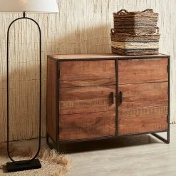 Côté Table Buffet Bas En Acacia Et Fer 2 Portes H90cm - Factory -SEMA design Boutique d25d4 amb hd 2022 01 pe ct 12977