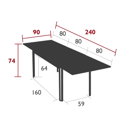 Fermob Table De Jardin Extensible En Aluminium Et Carbone 160/240x90cm - Costa -SEMA design Boutique da88d costa table 160 240x90 fr