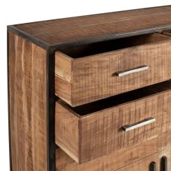 Côté Table Buffet Bas En Acacia Et Fer 2 Portes H105cm -Factory -SEMA design Boutique ed37c 36486 det06 web