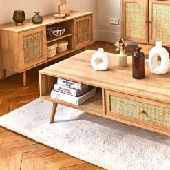 Home Déco Factory Meuble TV Naturel En Bois Et Cannage L115cm - Baia -SEMA design Boutique ef3cb amb 202205 photo3860 fdsjour21175