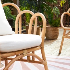 Mica Décorations Fauteuil En Rotin Avec Coussin Blanc - Sherbrooke -SEMA design Boutique f34ee zoom fauteuil serbrooke